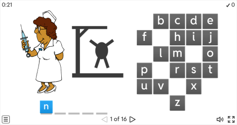 Hospital Vocabulary ESL Interactive Hangman Game