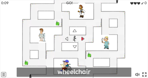 Hospital ESL Vocabulary Maze Chase Game