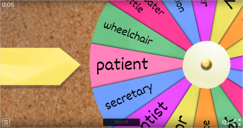 Hospital ESL Interactive Spin The Wheel Worksheet