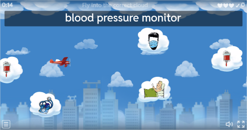Hospital ESL Vocabulary Airplane Game