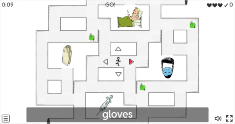 Hospital ESL Vocabulary Maze Chase Game