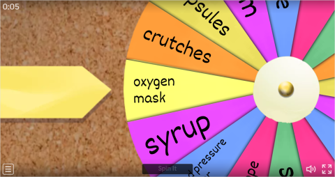 Hospital ESL Interactive Spin The Wheel Worksheet