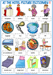 Hotel Vocabulary ESL Picture Dictionary Worksheets For Kids