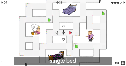 Hotel ESL Vocabulary Maze Chase Game