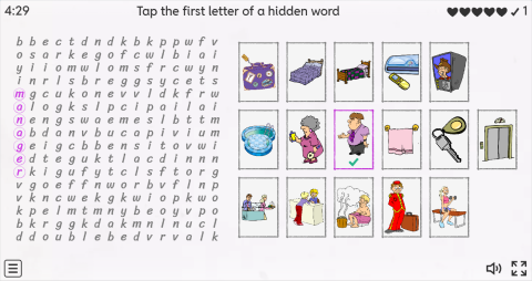Hotel Vocabulary ESL Interactive Wordsearch Puzzle