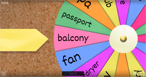 Hotel ESL Interactive Spin The Wheel Worksheet