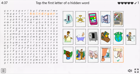 Hotel Vocabulary ESL Interactive Wordsearch Puzzle