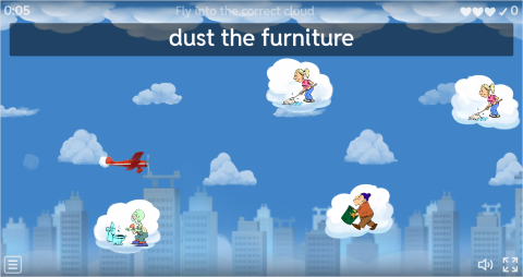 Household Chores ESL Vocabulary Airplane Game