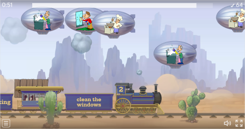 Household Chores ESL Vocabulary Balloon Pop Game