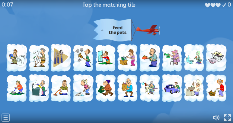 Household Chores Interactive Find The Match Worksheet