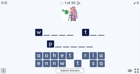 Household Chores Interactive Spell The Word Worksheet