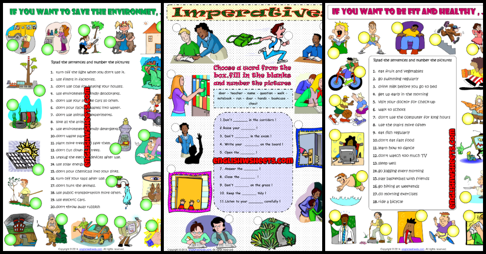 Imperative Verbs Exercises Worksheets