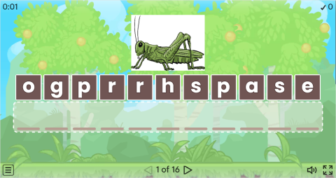 Insects Vocabulary ESL Interactive Anagram