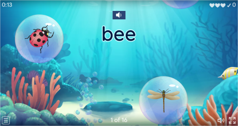 Insects ESL Vocabulary Flying Fruit Game