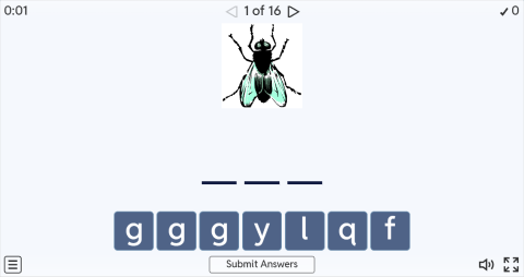 Insects ESL Interactive Spell The Word Worksheet