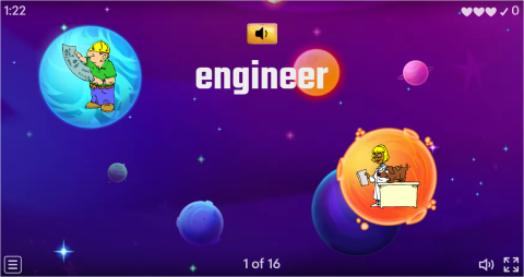 Jobs ESL Vocabulary Flying Fruit Game