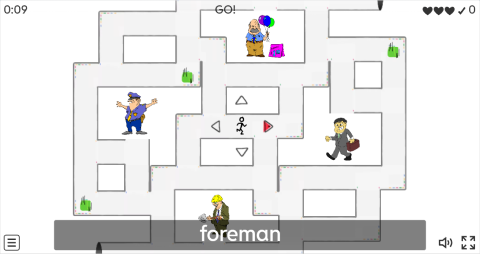 Jobs ESL Vocabulary Maze Chase Game