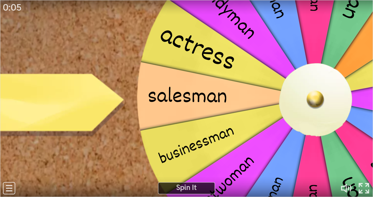 Job Roulette Jobs ESL Interactive Spin The Wheel Worksheet