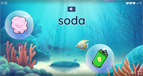 Junk Food ESL Vocabulary Flying Fruit Game