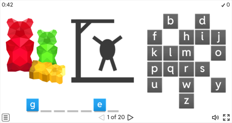 Junk Food ESL Interactive Hangman Game
