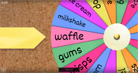 Junk Food ESL Interactive Spin The Wheel Worksheet