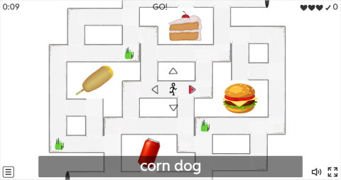 Junk Food ESL Vocabulary Maze Chase Game