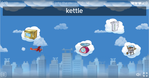 Kitchen Appliances ESL Vocabulary Airplane Game