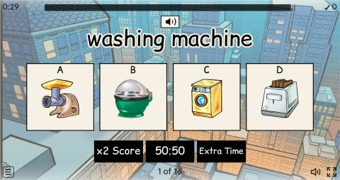 Kitchen Appliances ESL Interactive Vocabulary Quiz Show