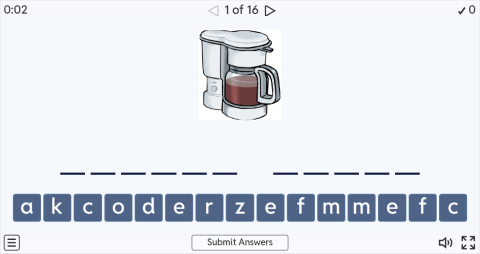 Kitchen Appliances Interactive Spell The Word Worksheet