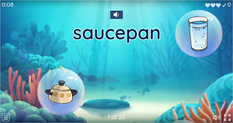 Kitchen Utensils ESL Vocabulary Flying Fruit Game