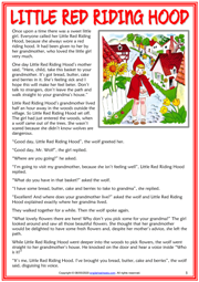 Little Red Riding Hood Esl Reading Comprehension Worksheets