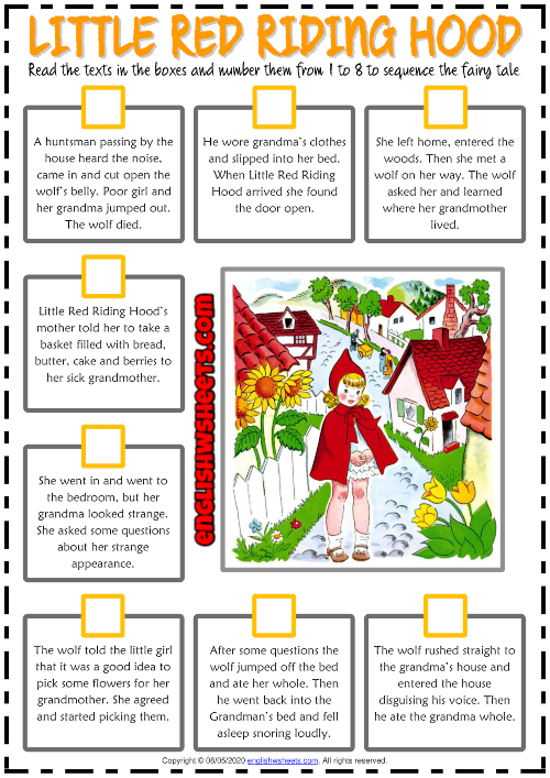 Little Red Riding Hood Sequencing Free Printable