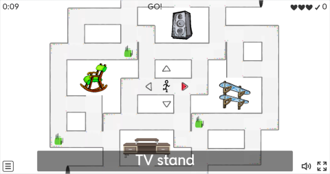 Living Room Objects ESL Vocabulary Maze Chase Game