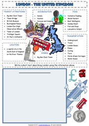 London-The United Kingdom Writing ESL  Worksheet