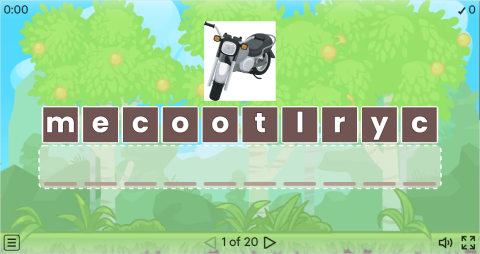 Means of Transport Vocabulary ESL Interactive Anagram