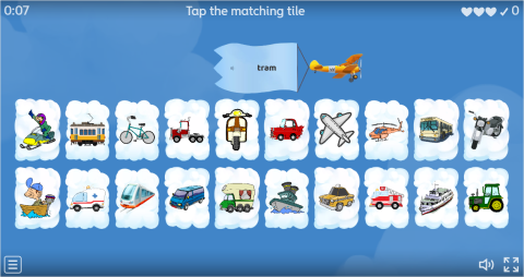 Means of Transport Interactive Find The Match Worksheet