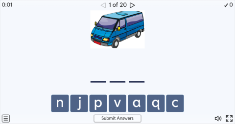 Means of Transport Interactive Spell The Word Worksheet