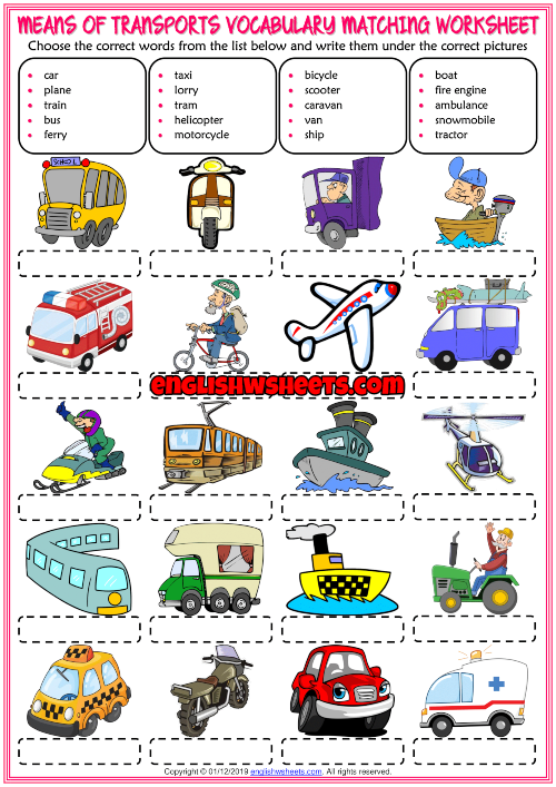 ENGLISH FOR KIDS: MEANS OF TRANSPORTATION