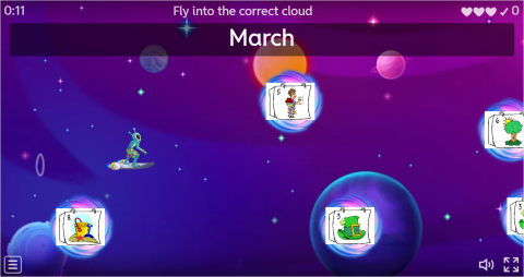 Months ESL Vocabulary Airplane Game