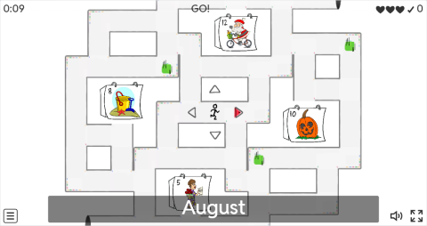 Months ESL Vocabulary Maze Chase Game