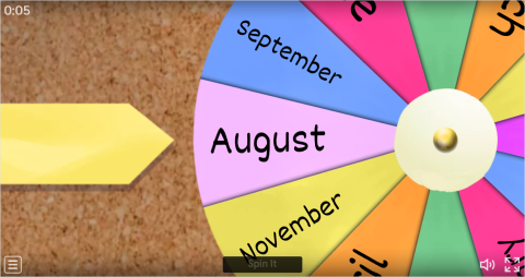 Months ESL Interactive Spin The Wheel Worksheet