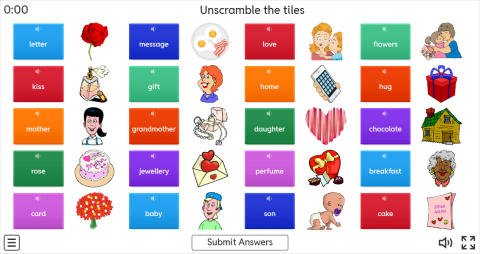 Mother's Day ESL Interactive Unscramble Worksheet