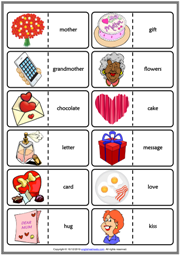 Mother's Day ESL Printable Dominoes Game For Kids