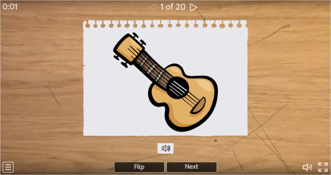 Musical Instruments ESL Interactive Vocabulary Flashcards