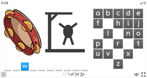 Musical Instruments ESL Interactive Hangman Game