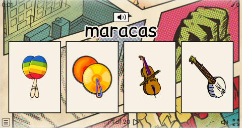 Musical Instruments ESL Interactive Vocabulary Quiz