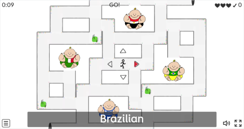Nationalities ESL Vocabulary Maze Chase Game