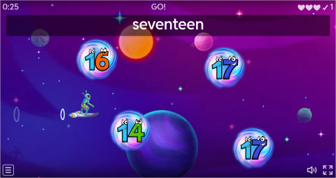 Numbers ESL Vocabulary Airplane Game