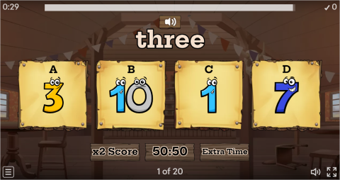 Numbers ESL Interactive Vocabulary Quiz Show