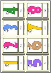 Numbers ESL Printable Vocabulary Learning Cards For Kids